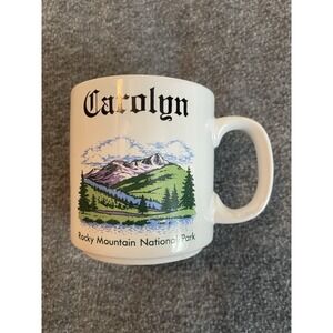VTG Rocky Mountain National Park Souvenir Coffee Mug "Carolyn" Papel USA 91605